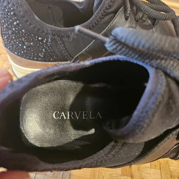 Carvela Lament Blingy Black Tennis Shoes - Picture 7 of 13